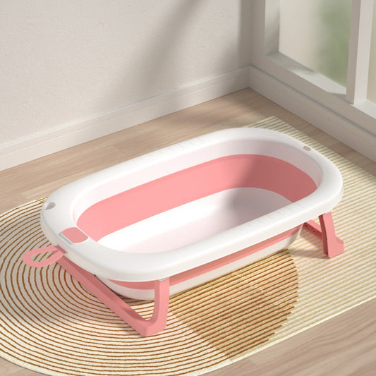 Foldable Baby Bath Tub, Plastic portable baby bathtub pink