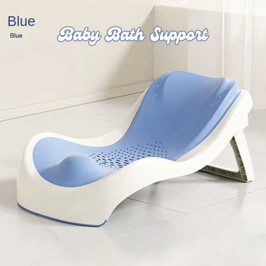 Baby Bath Support Seat for Newborns – Soft Backrest, Anti-Slip Suction, Secure Infant Bath Seat for Bathtub or Sink, Ergonomic & Safe Baby Bath Chair for 0-12 Months blue